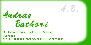 andras bathori business card