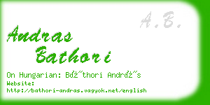 andras bathori business card